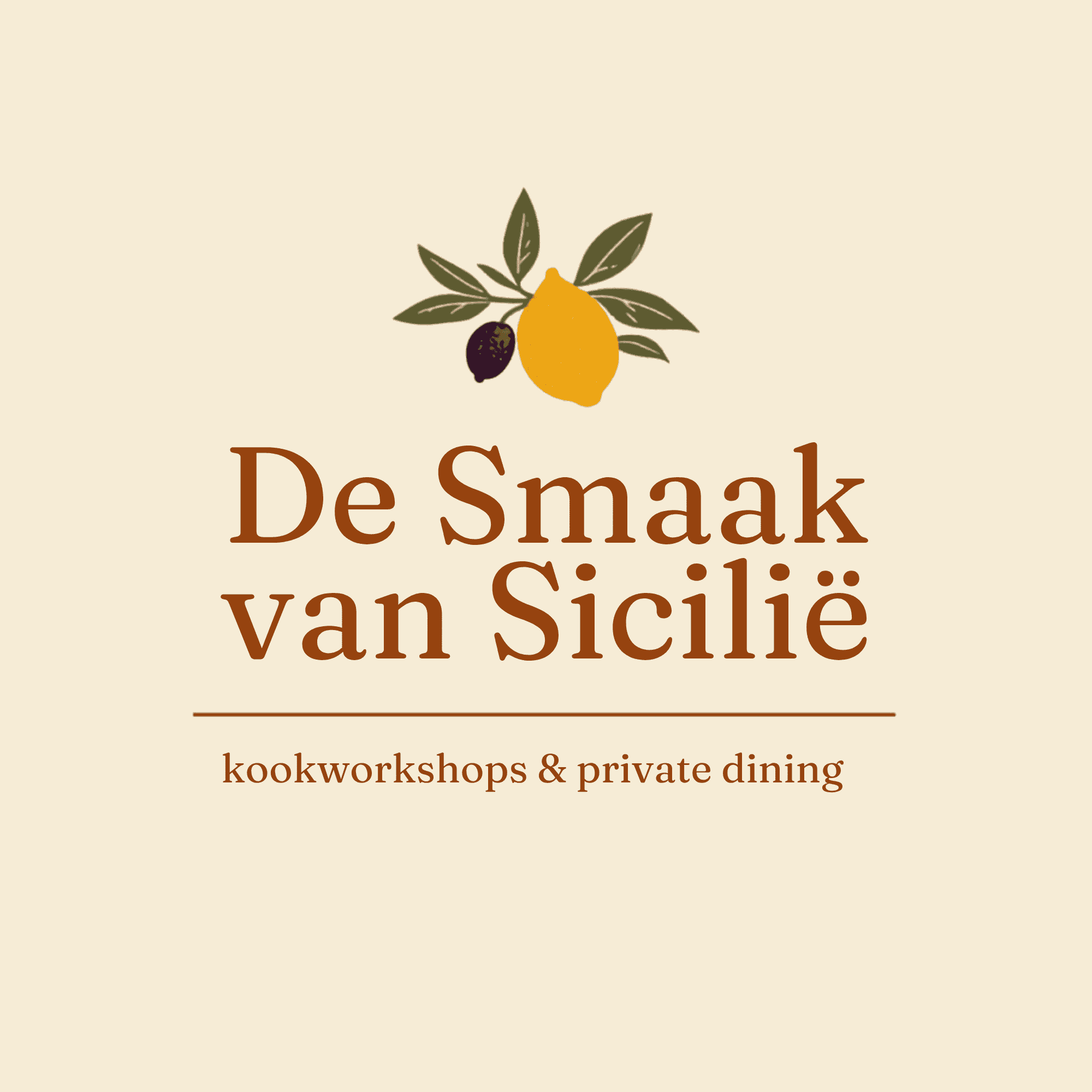 Sicilian Logo with Lemons and Olives